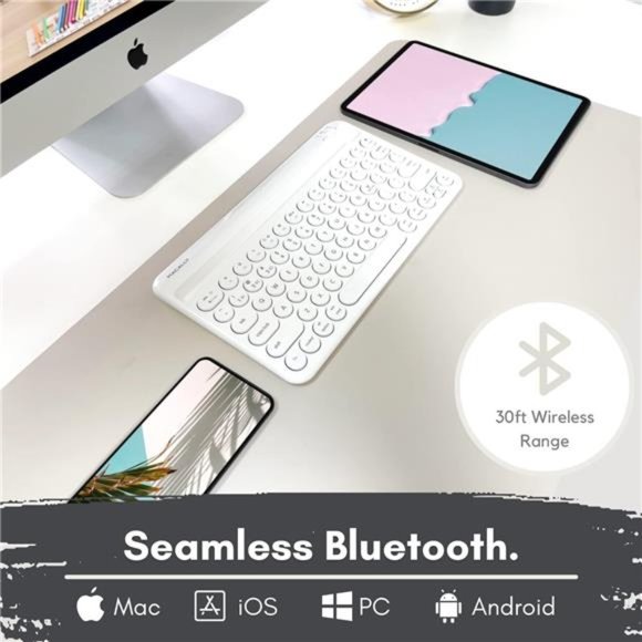 Multi Device Bluetooth Keyboard for iPhone iPad and Tablet - Portable Bluetooth - Picture 3 of 6